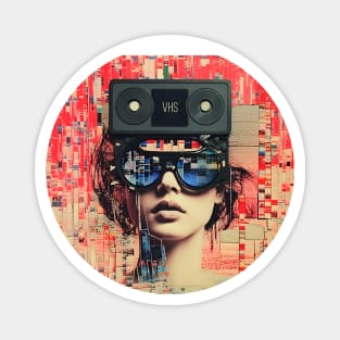 VHS, Movie, Dystopian, Ai Artwork, Futuristic Magnet